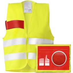 Hoge fluo hesje volwassenen set van 4 - Veiligheidsvest Auto - Geel