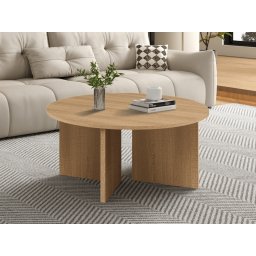 Ronde salontafel LIBA 90 cm decor natuurlijke eik