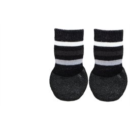 TRIXIE HONDENSOKKEN ANTI-SLIP MET RUBBERLAAG RONDOM ZWART S-M 2 ST