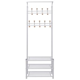 vidaXL Kledingrek met schoenenopberger 68x32x182,5 cm wit