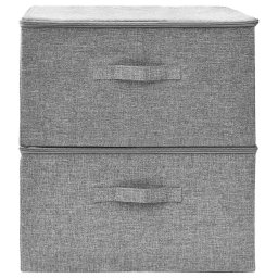 vidaXL Opbergboxen 2 st 43x34x23 cm stof grijs