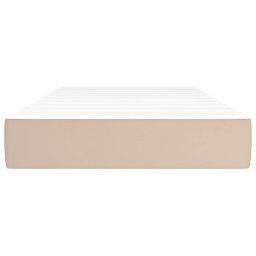 vidaXL Pocketveringmatras medium 100x200x20 cm kunstleer cappuccinokleurig