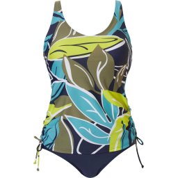 Pastunette Beach - Maat 50 - Floral Leaves - Tankiniset - Blauw/Groen
