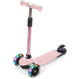 LifeGoods - Kinderstep - Step 2-5 Jaar - 3 Lichtgevende LED Wielen - Hoogte Verstelbaar - Jongens/Meisjes - Pastel Roze