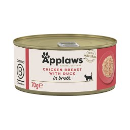 24x70g Kippenborst met Eend Applaws Kattenvoer