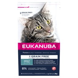 2kg Eukanuba Adult Graanvrij Rijk aan Zalm Droog Kattenvoer