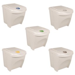 vidaXL Vuilnisbakken 3 st stapelbaar 75 L polypropeen wit