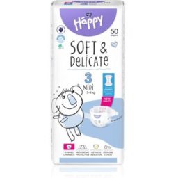 BELLA Baby Happy Soft&Delicate wegwerpluiers met kanaaltjes Midi 5-9 kg 50 st