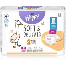 BELLA Baby Happy Soft&Delicate wegwerpluiers met kanaaltjes Mini 3-6 kg 38 st