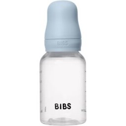 BIBS Anti-Colic Baby Bottle Silicone oorbellen met siliconen speen Baby Blue 150 ml