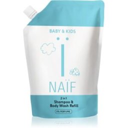 Naif Baby & Kids 2-in-1 Kinder Reinigingsgel en Shampoo Parfumvrij Reffil 500 ml
