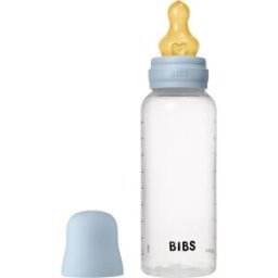 BIBS Anti-Colic Baby Bottle Latex oorbellen met caoutchouc speen Baby Blue 270 ml
