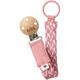 BIBS Paci Braid fopspeenclip Dusty Pink / Baby Pink 1 st
