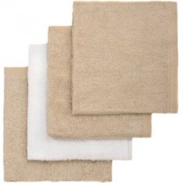 T-TOMI BIO Bamboo Baby Washcloths Washandje Beige 25 x 25 cm 4 st