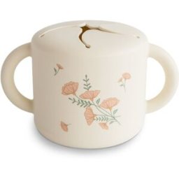 Mushie Baby Snack Cup Kop voor een snack Pink Flowers 1 st
