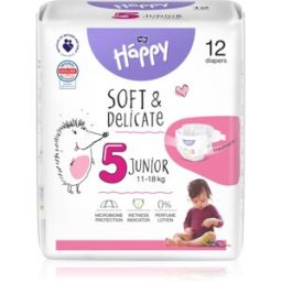 BELLA Baby Happy Soft&Delicate wegwerpluiers met kanaaltjes Junior 11-18 kg 12 st