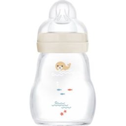 MAM Feel Good Glass Baby Bottle glazen antikoliekfles 0m+ Beige 170 ml