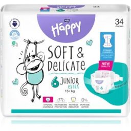 BELLA Baby Happy Soft&Delicate wegwerpluiers met kanaaltjes Junior Extra 15+ kg 34 st