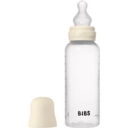BIBS Anti-Colic Baby Bottle Silicone oorbellen met siliconen speen Ivory 270 ml