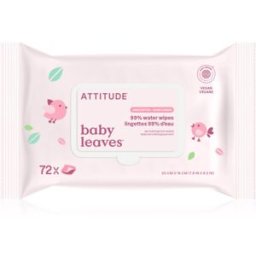 Attitude Baby Leaves Water Wipes Vochtige Doekjes Parfumvrij 72 st