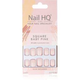 Nail HQ Square valse nagels Tint Baby Pink 24 st