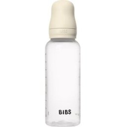 BIBS Anti-Colic Baby Bottle Latex oorbellen met caoutchouc speen Ivory 270 ml