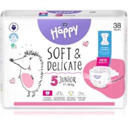 BELLA Baby Happy Soft&Delicate wegwerpluiers met kanaaltjes Junior 11-18 kg 38 st