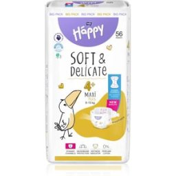 BELLA Baby Happy Soft&Delicate wegwerpluiers met kanaaltjes Maxi Plus 9-15 kg 56 st