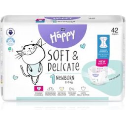BELLA Baby Happy Soft&Delicate wegwerpluiers met kanaaltjes Newborn 2-5 kg 42 st