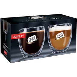 Bodum Theeglazen - Dubbelwandige Koffieglazen - 250 ml - 6 stuks - Carte Noire