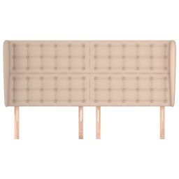 vidaXL Hoofdbord met randen 163x23x118/128cm kunstleer cappuccinokleur