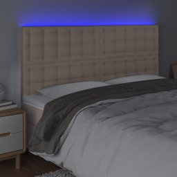 vidaXL Hoofdbord LED 160x5x118/128 cm kunstleer cappuccinokleurig