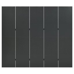 vidaXL Kamerscherm met 5 panelen 200x180 cm staal antracietkleurig