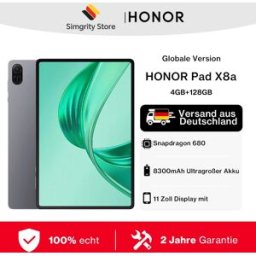 Wereldwijde versie HONOR Pad X8a 11 inch Hoge verversingssnelheid Comfortabel voor de ogen 8300 mAh-batterij Quad-luidsprekers met grote amplitude Spraakverbetering Grey