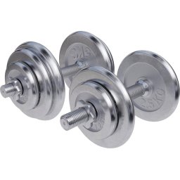 Gorilla Sports Set Dumbells 30 kg - Halterset - Chroom - 30 mm - Dumbbell