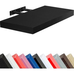 STILISTA Wandplank Zwevend - Wand Plank - Trendy Design - MDF - 70 x 23,5 x 3,8 cm - Zwart