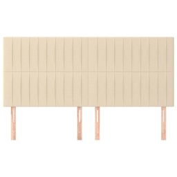 vidaXL Hoofdbord crème 160x5x118/128 cm stof
