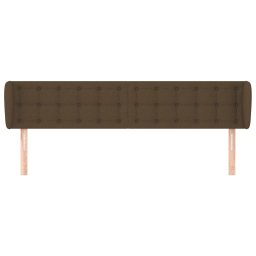 vidaXL Hoofdbord met randen 163x23x78/88 cm stof donkerbruin