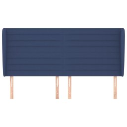 vidaXL Hoofdbord met randen 183x23x118/128 cm stof blauw
