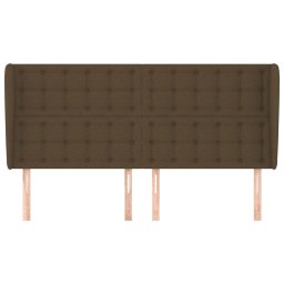 vidaXL Hoofdbord met randen 163x23x118/128 cm stof donkerbruin