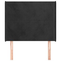 vidaXL Hoofdbord met randen 93x16x118/128 cm fluweel zwart