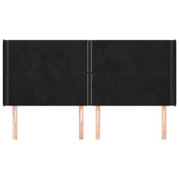 vidaXL Hoofdbord met randen 183x16x118/128 cm fluweel zwart