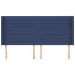 vidaXL Hoofdbord met randen 183x16x118/128 cm stof blauw