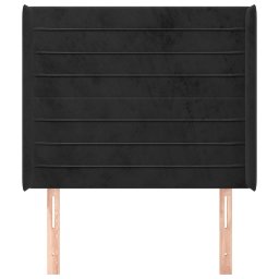 vidaXL Hoofdbord met randen 93x16x118/128 cm fluweel zwart