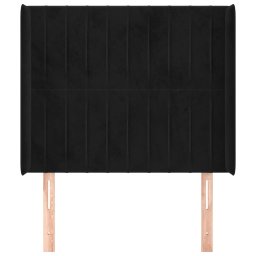 vidaXL Hoofdbord met randen 93x16x118/128 cm fluweel zwart