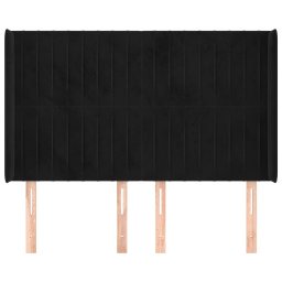 vidaXL Hoofdbord met randen 147x16x118/128 cm fluweel zwart