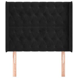 vidaXL Hoofdbord met randen 103x16x118/128 cm fluweel zwart