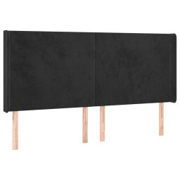 vidaXL Hoofdbord LED 183x16x118/128 cm fluweel zwart