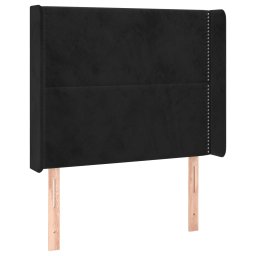 vidaXL Hoofdbord LED 83x16x118/128 cm fluweel zwart