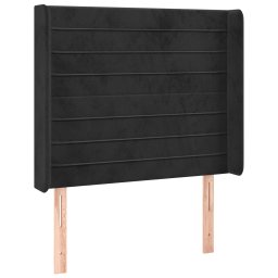 vidaXL Hoofdbord LED 103x16x118/128 cm fluweel zwart
